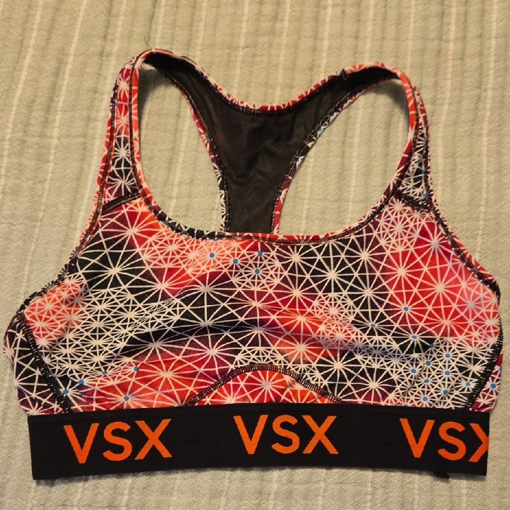 Victoria's Secret VSX Starburst Sports Bra - Pink, Black, Orange